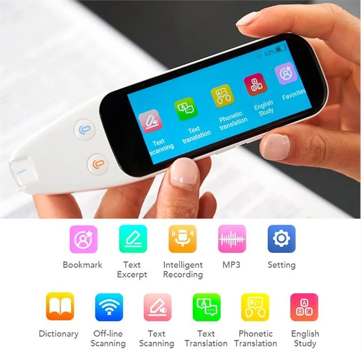 دستگاه مترجم زبان اسکن صفحه لمسی 3.46 اینچی